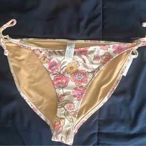 Old Navy Pink and Orange Bikini Bottom with String Ties